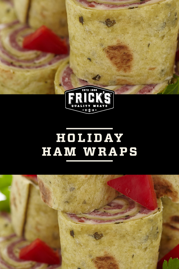 cream cheese and ham wraps holiday appetizer