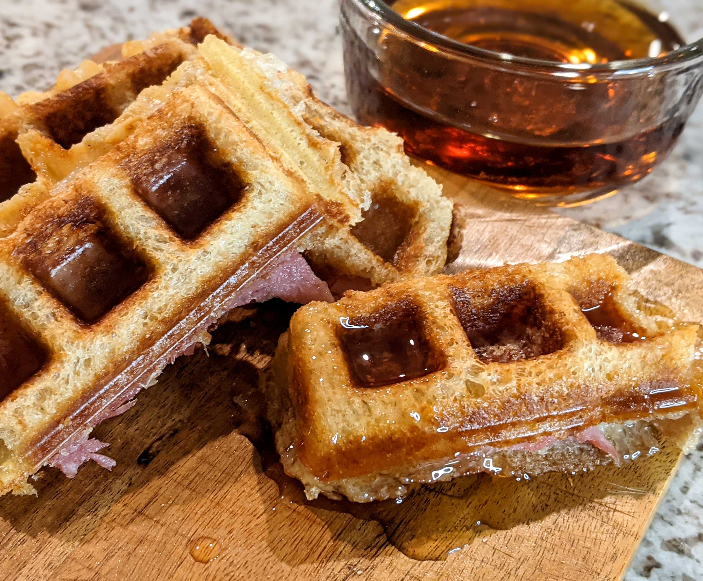 Ham & Swiss Mini Waffles, Recipe