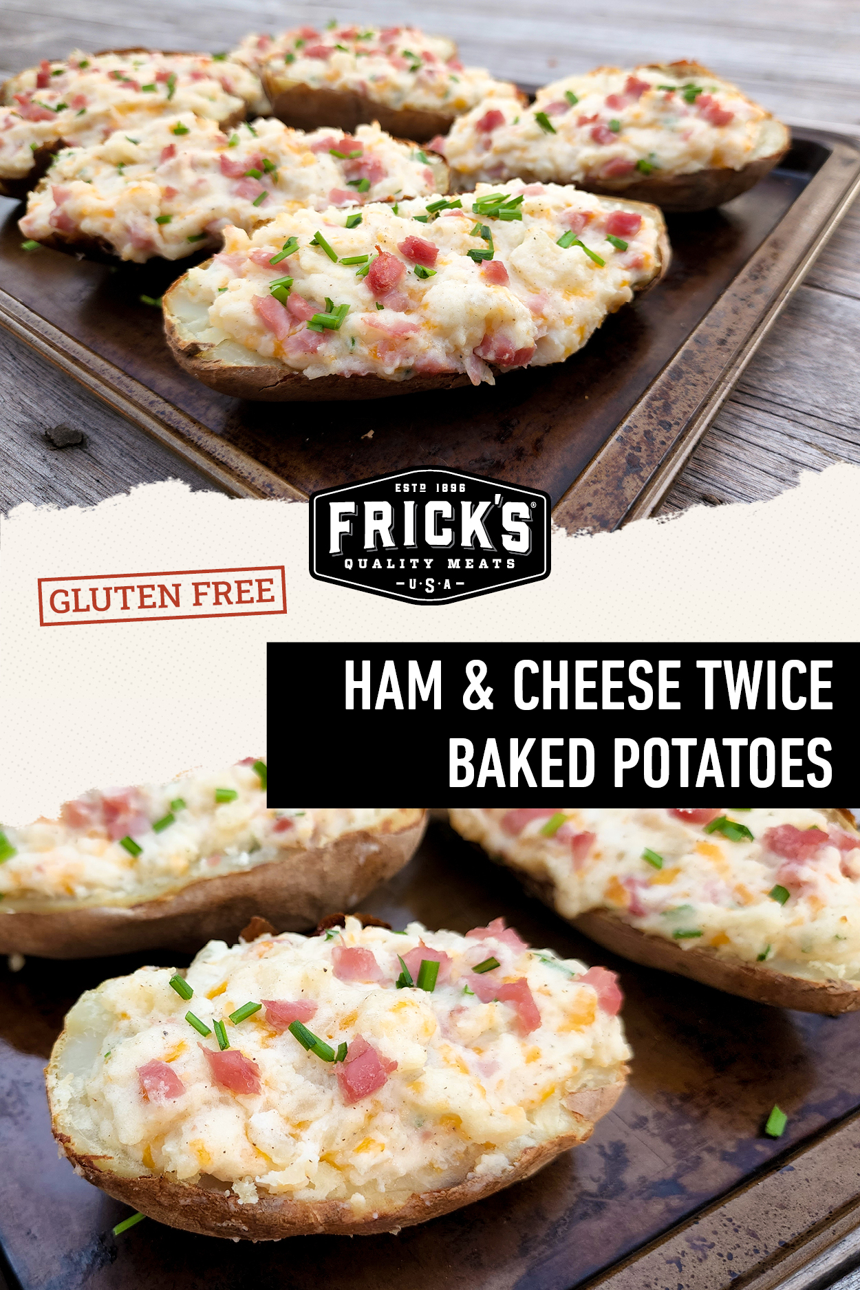 Ham & Cheese Twice Baked Potatoes | Frick's Quality Meats