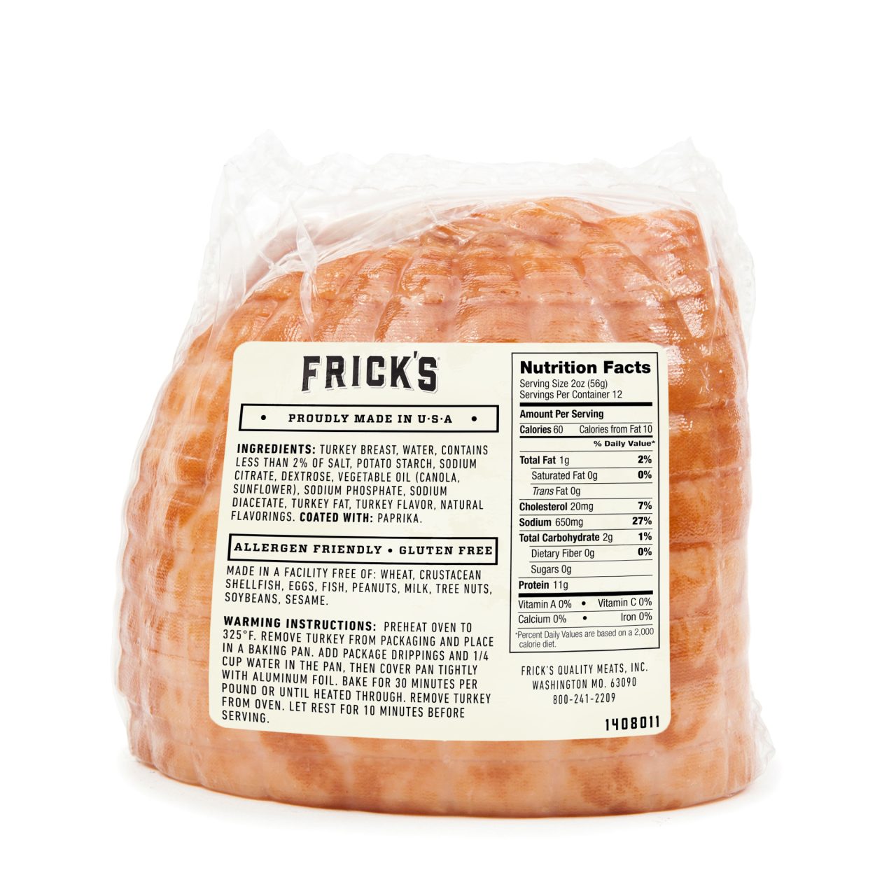 Oven Roasted Turkey, Sliced Quarter Turkey Frick's Quality Meats